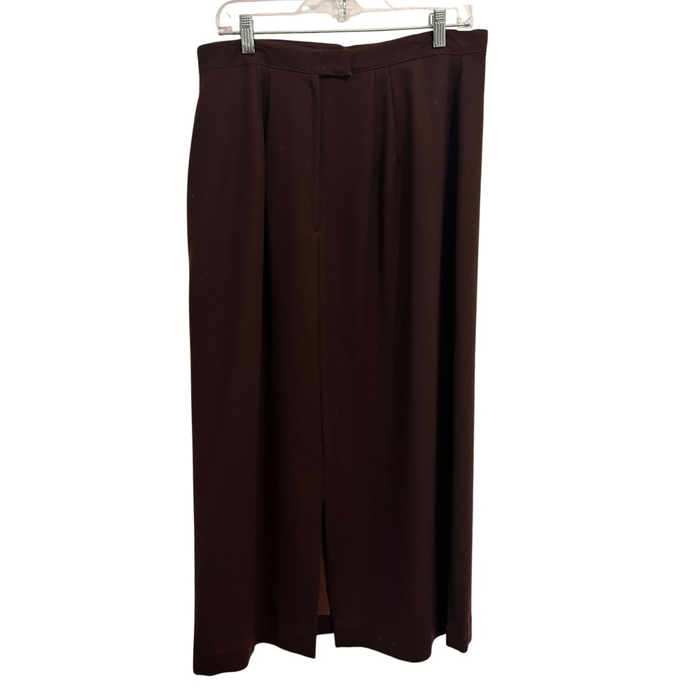 Vintage Brown Crepe Pleated Maxi Skirt High Waist 31 Whimsigoth Dark Academia